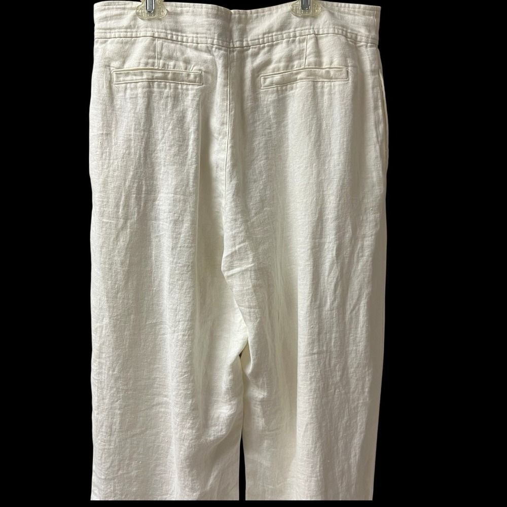 Halston 100% Linen‎ Wide Leg Pants Size 10 Women Summer Spring Bottoms NWOT - Picture 3 of 6
